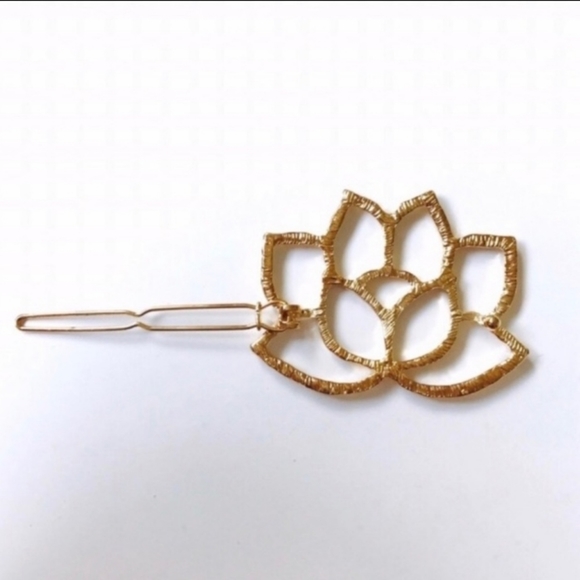 Nwt! Sacred Lotus Gold Hair Clip + Gift ! - Picture 5 of 7